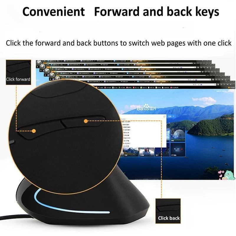ErgoMouse™ – Mouse verticale ergonomico cablato USB